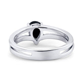 Art Deco Pear Natural Stone Wedding Ring