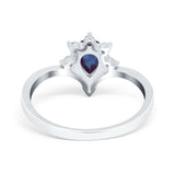 Pear Teardrop Natural Stone Chevron Ring