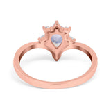 Pear Teardrop Natural Stone Chevron Ring
