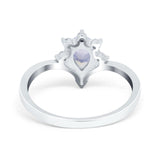 Pear Teardrop Natural Stone Chevron Ring