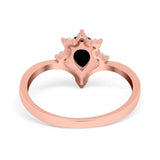 Pear Teardrop Natural Stone Chevron Ring