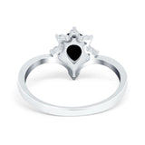 Pear Teardrop Natural Stone Chevron Ring