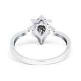Pear Teardrop Natural Stone Chevron Ring