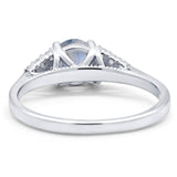 Art Deco Round Natural Stone Wedding Ring