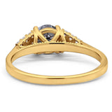 Art Deco Round Natural Stone Wedding Ring