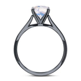 Minimalist Oval Natural Stone Solitaire Ring