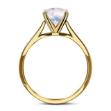 Minimalist Oval Natural Stone Solitaire Ring