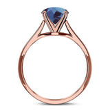  Oval Natural Stone Solitaire Cathedral Ring