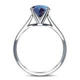  Oval Natural Stone Solitaire Cathedral Ring