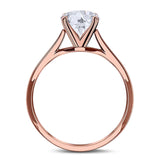  Oval Natural Stone Solitaire Cathedral Ring