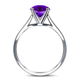  Oval Natural Stone Solitaire Cathedral Ring