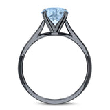  Oval Natural Stone Solitaire Cathedral Ring
