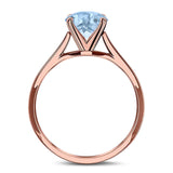  Oval Natural Stone Solitaire Cathedral Ring