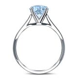  Oval Natural Stone Solitaire Cathedral Ring