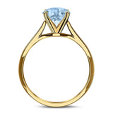  Oval Natural Stone Solitaire Cathedral Ring