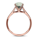  Oval Natural Stone Solitaire Cathedral Ring