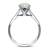  Oval Natural Stone Solitaire Cathedral Ring