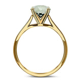  Oval Natural Stone Solitaire Cathedral Ring