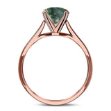  Oval Natural Stone Solitaire Cathedral Ring