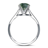  Oval Natural Stone Solitaire Cathedral Ring