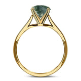  Oval Natural Stone Solitaire Cathedral Ring