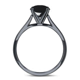  Oval Natural Stone Solitaire Cathedral Ring