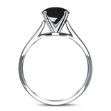  Oval Natural Stone Solitaire Cathedral Ring