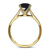  Oval Natural Stone Solitaire Cathedral Ring