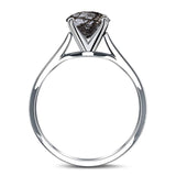  Oval Natural Stone Solitaire Cathedral Ring