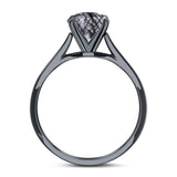 Art Deco Oval Natural Stone Solitaire Ring