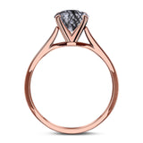 Art Deco Oval Natural Stone Solitaire Ring