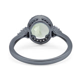 Art Deco Oval Natural Stone Wedding Ring
