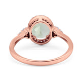 Art Deco Oval Natural Stone Wedding Ring