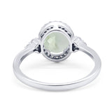 Art Deco Oval Natural Stone Wedding Ring