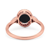 Art Deco Oval Natural Stone Wedding Ring