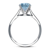  Round Natural Stone Solitaire Cathedral Ring
