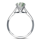  Round Natural Stone Solitaire Cathedral Ring