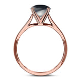  Round Natural Stone Solitaire Cathedral Ring
