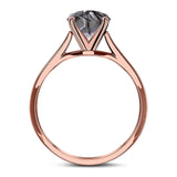  Round Natural Stone Solitaire Cathedral Ring