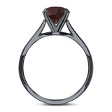  Round Natural Stone Solitaire Cathedral Ring