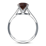 Round Natural Stone Solitaire Cathedral Ring