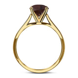  Round Natural Stone Solitaire Cathedral Ring