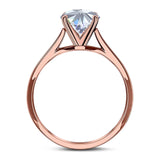  Round Natural Stone Solitaire Cathedral Ring