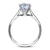  Round Natural Stone Solitaire Cathedral Ring