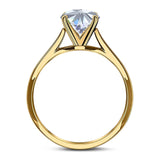  Round Natural Stone Solitaire Cathedral Ring