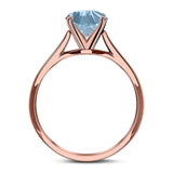  Round Natural Stone Solitaire Cathedral Ring