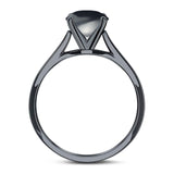  Round Natural Stone Solitaire Cathedral Ring