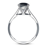  Round Natural Stone Solitaire Cathedral Ring