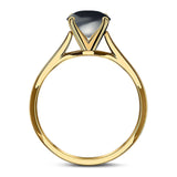  Round Natural Stone Solitaire Cathedral Ring