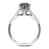  Round Natural Stone Solitaire Cathedral Ring